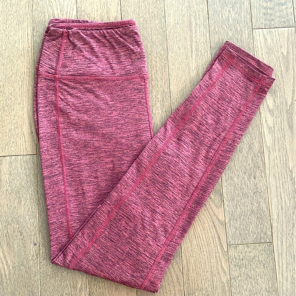 Joe Fresh Active High Waisted Leggings Weathered Purple Black Stretchy Medium